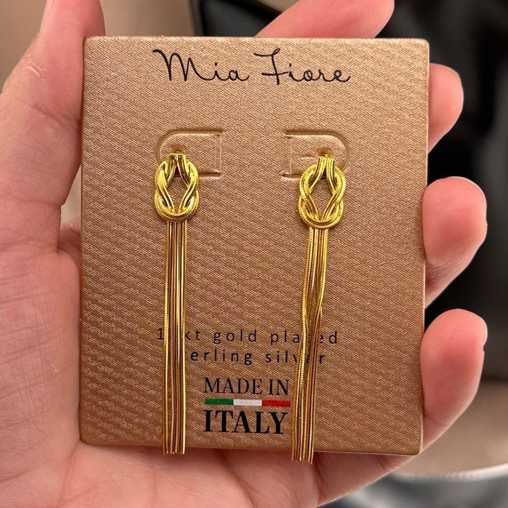 Mia Fiore 14K Gold-Plated Sterling Silver Knot Earrings – Made in Italy